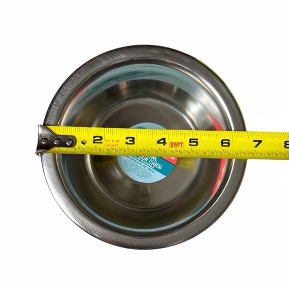 NWT 2 Non-Slip Pink Dog Bowls 6" Stainless Steel Pet Food Dish Rubber Base 27oz - Picture 5 of 9